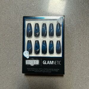 glamnetic blue Beetlejuice nails